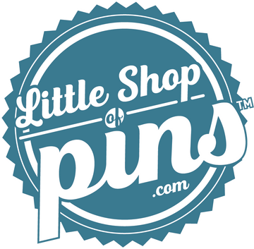 Little Shop of Pins logo over white