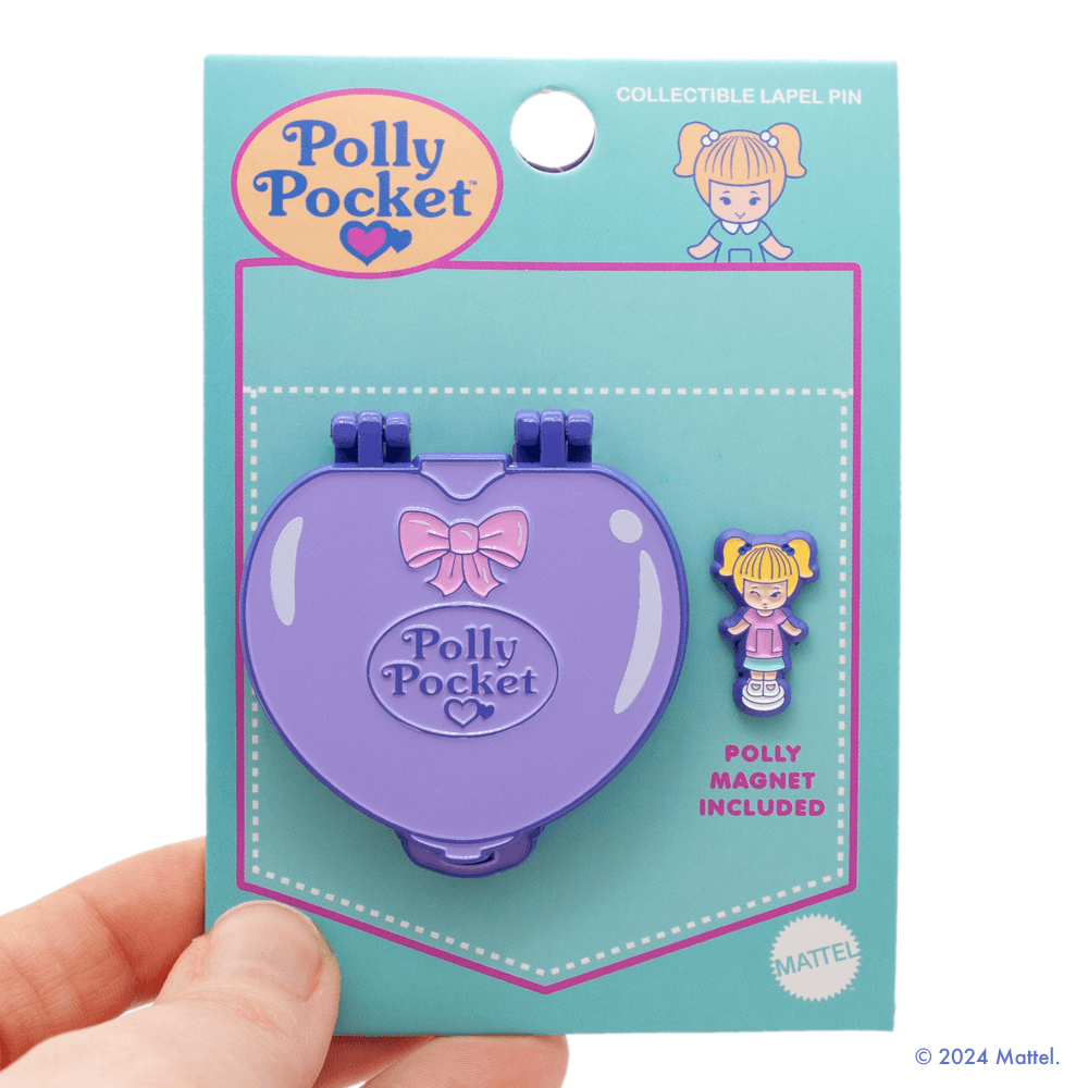 Purple Heart Compact Hinge Pin. This tiny Polly magnet can stick anywhere – inside the compact in her playhouse or outside on the landscape, and even on your refrigerator! 