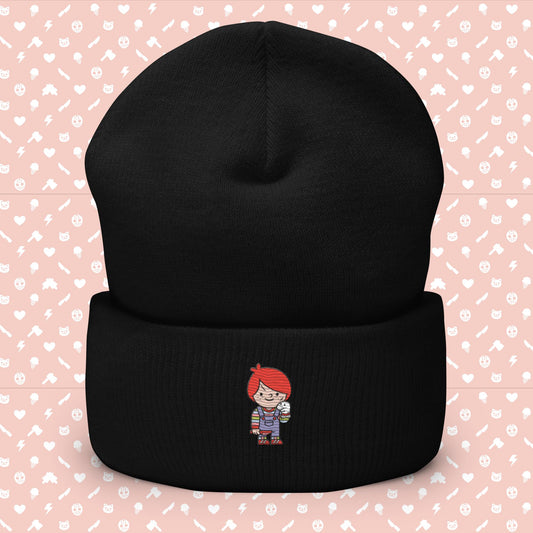 Wanna Play Chucky Embroidered Cuffed Beanie