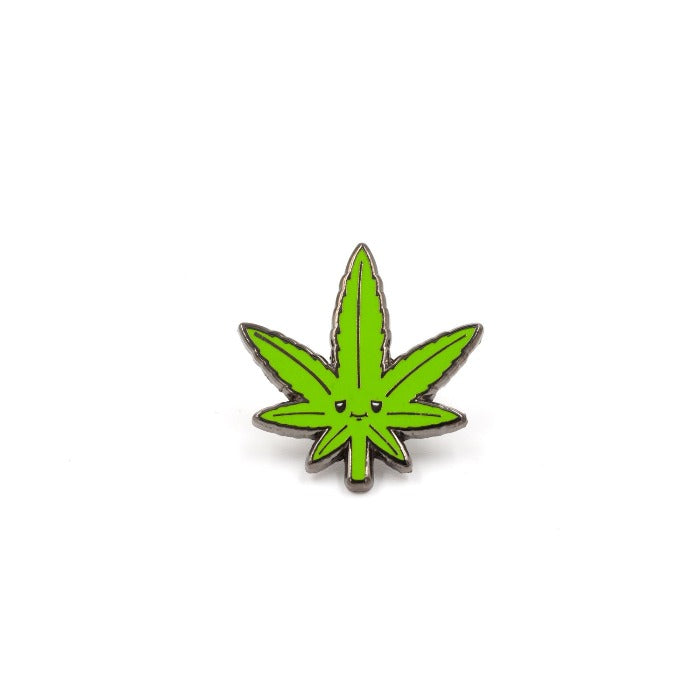 Stoned looking pot leaf in pin form!