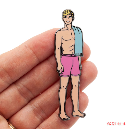 Malibu Ken with Beach Ball Enamel Pin Set